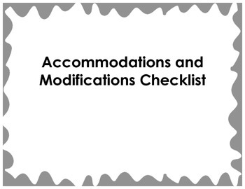 Preview of Accommodation and Modification Checklist for ALL Subjects