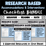 Accommodations / Interventions Checklist BUNDLE - Behavior