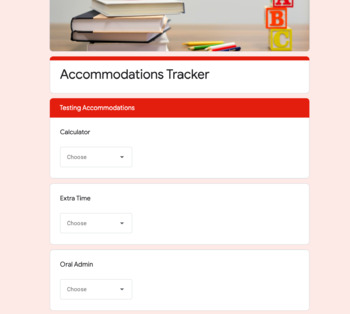 Preview of Accommodations Tracker (Google Form & Sheet)