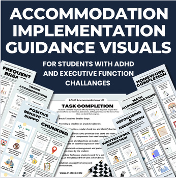 Preview of Accommodations for ADHD Executive Function Implementation Guidance Visuals IEP