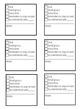 Accomodations Checklist(small) by Morgan Mcalister | TPT