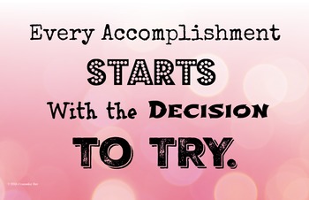 Preview of Accomplishment Try 11 x 17 Poster Classroom Management PBIS Character Ed