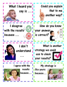 Preview of Accountable Talk with Questions & Conversation Stems - Commom Core SMPs