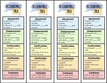 Preview of Accountable Talk Bookmarks/Desk Tags