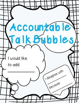 Preview of Accountable Talk Bubble Sentence Stems FREEBIE