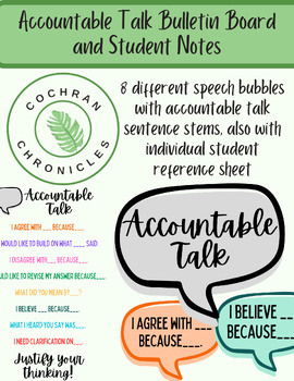 Preview of Accountable Talk Bulletin Board and Student Notes