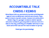 Accountable Talk Cards (Easy to put on a ring!)