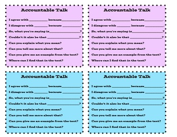 Preview of Accountable Talk Cheat Sheets
