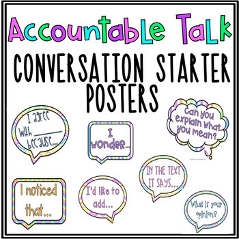 Preview of Accountable Talk Conversation Starters: Common Core Speaking & Listening