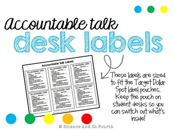 Accountable Talk Desk Labels By Science And So Fourth Tpt