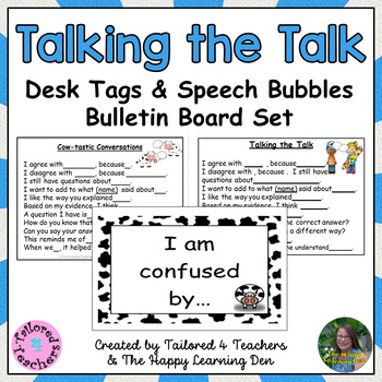 Preview of Accountable Talk Desk Tags and Bulletin Board Set (Set 2)