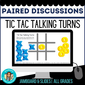 Preview of Accountable Talk Digital Discussion Game: TIC TAC TALKING TURNS | Jamboard