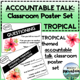 Accountable Talk - Discussion Stem Classroom Posters (TROPICAL Theme)