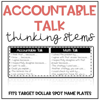 Preview of Accountable Talk + Math Talk Sentence Stems