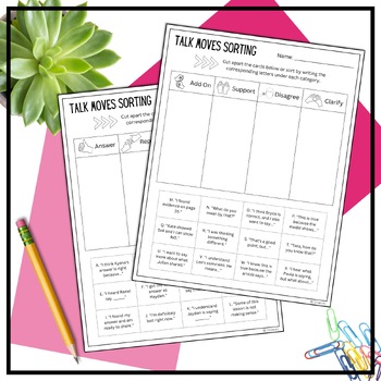 Accountable Talk Moves Activities, Worksheets, Poster - Introduce Back ...