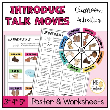 Preview of Accountable Talk Moves Activities, Worksheets, Poster - Math Discussion Stems