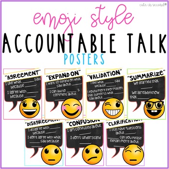 Preview of Accountable Talk Poster Set Emoji Theme