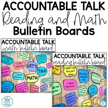 Preview of Accountable Talk Posters Stems Bulletin Boards Math Reading Classroom Decor