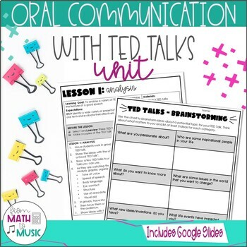 Preview of Oral Communication Unit with TED Talks