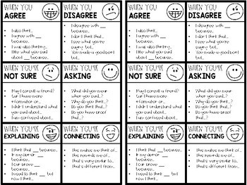 Accountable Talk Posters And Table Sheets Accountable Talk Stems