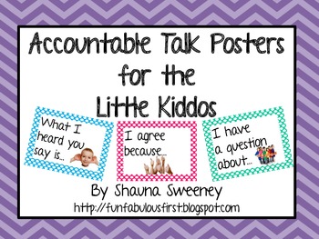 Preview of Accountable Talk Posters for the Younger Kiddos