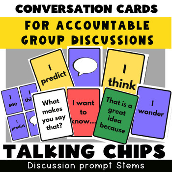 Preview of Accountable Talk Prompts/ Talk Moves Discussion cards SET 1 Co-op Conversations