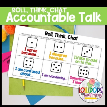 Preview of Accountable Talk | Roll, Think, Chat Accountable Talk | Digital or Printable