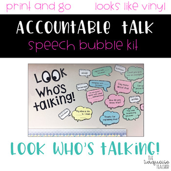 Preview of Accountable Talk Sentence Stem Speech Bubble Posters