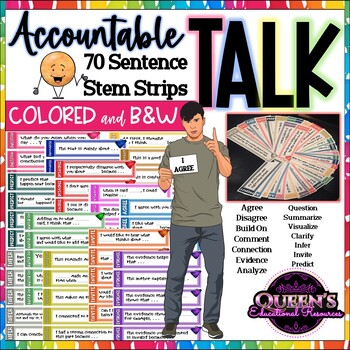 Preview of Accountable Talk Sentence Starters, Discussion Starters, Conversation Starters