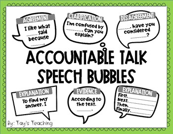 Preview of Accountable Talk Speech Bubbles