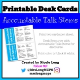 Accountable Talk Stem Desk Cards