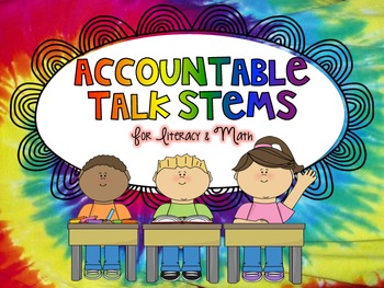 Preview of Accountable Talk Stem Posters for Math & Literacy