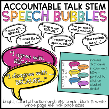 Preview of Accountable Talk Stem Speech Bubbles