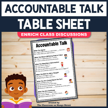 Preview of Accountable Talk Stems: A Table Talk Reference Sheet For Enriched Discussions