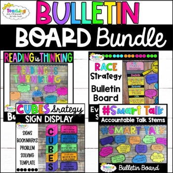Preview of Accountable Talk Stems Bulletin Board | CUBES Math Strategy | RACE Strategy