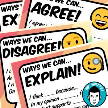 Preview of Accountable Talk Stems Bundle! (Posters, Cards, Presentation)