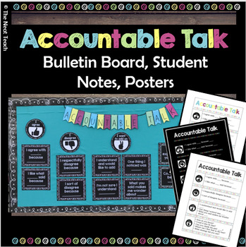 Preview of Accountable Talk Stems: Posters, Bookmarks, Desk Plates, Bulletin Board