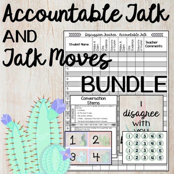 Preview of Accountable Talk and Talk Moves BUNDLE - Cactus Theme