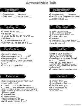 Preview of Accountable Talk {Student Guides}