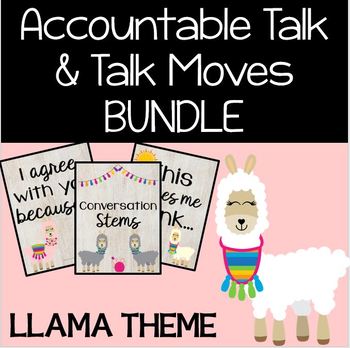Preview of Accountable Talk and Talk Moves BUNDLE - Llama Theme