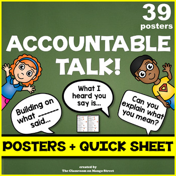 Preview of 39 Accountable Talk Posters + Conversation Stem Quick Sheet