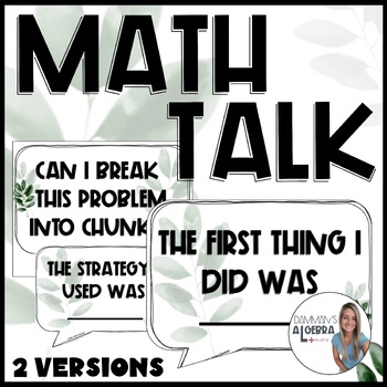 Preview of Accountable math talk with sentence starters display- classroom decorations