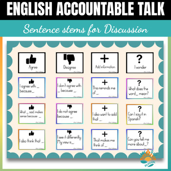 Preview of Accountable talk Sentence stems Posters for Oracy and Dialogue Google Slides ESL