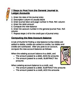 Preview of Accounting- 7 Steps to Post from General Journal to Ledger & Computing Balance