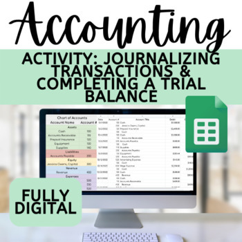 Preview of Accounting Activity Digital T Accounts General Journal Trial Balance