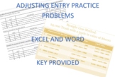 Accounting Adjusting Entries Practice Worksheet (word/exce