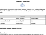Accounting Chapter 1 - Food Truck Transactions