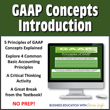 Preview of Accounting Class Concepts GAAP Introduction Digital Activity / Lesson