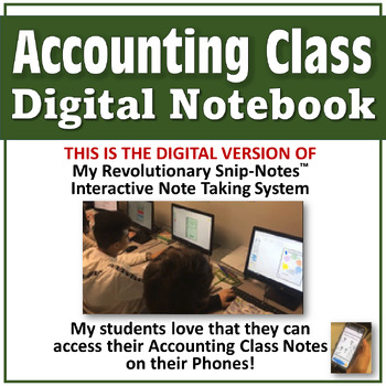 Preview of Accounting Class Digital Graphic Organizers Notebook - Printable - Accounting 1