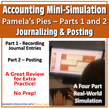 Preview of Accounting Class Journalizing & Posting Digital Activity Review | Pamela's Pies
